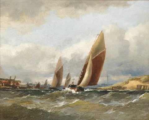 SAILING BOATS by Alexander Williams, 1885, oil on panel, sold Mar 2019
