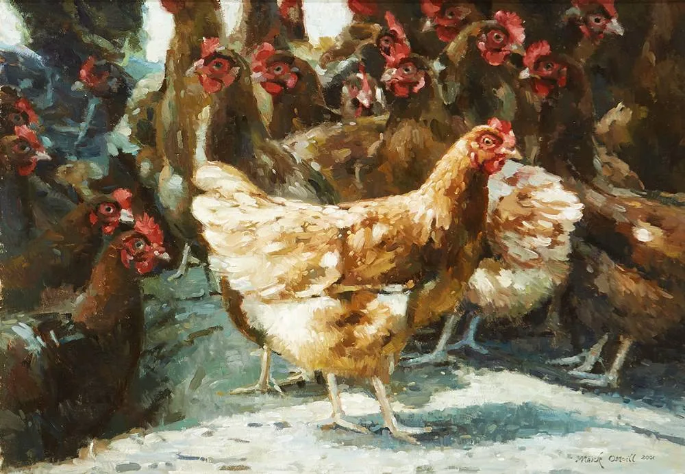 RED ALERT by Mark O'Neill, 2001, oil on board, sold Mar 2019