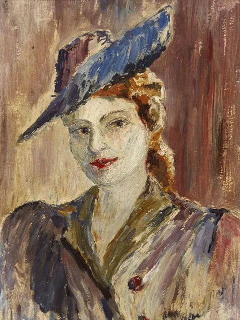 Max Maccabe, PORTRAIT OF GLADYS MACCABE, oil on board