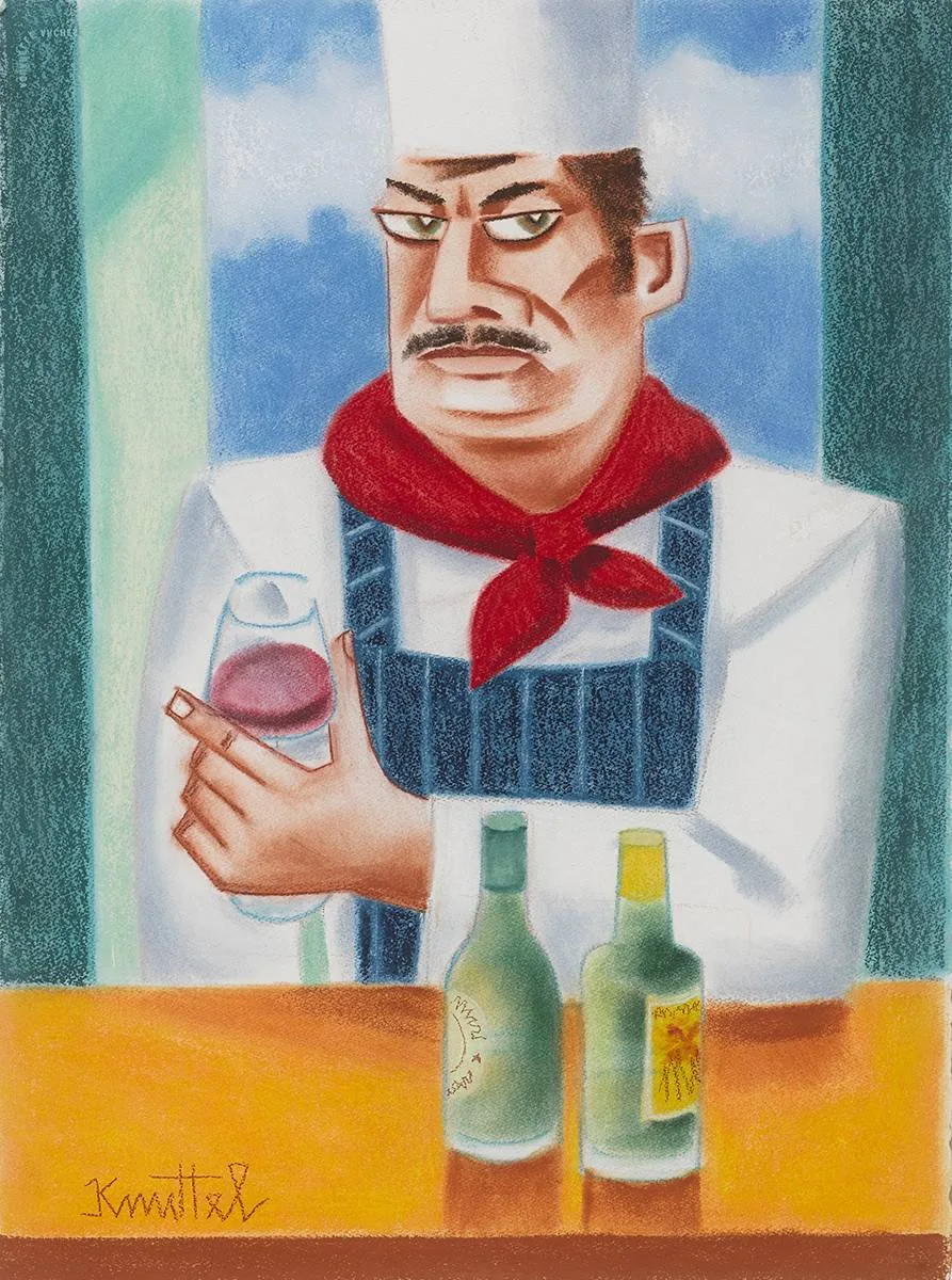 CHEF by Graham Knuttel, pastel, sold Mar 2019