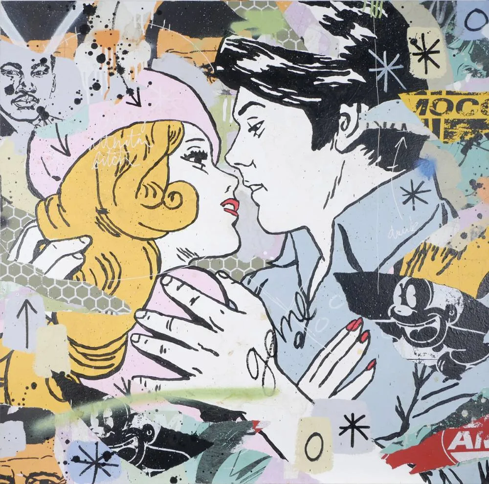 WOULD NOT STAY by Greg Gossel, 2007, oil and collage element on canvas; (unframed), offered Dec 2018