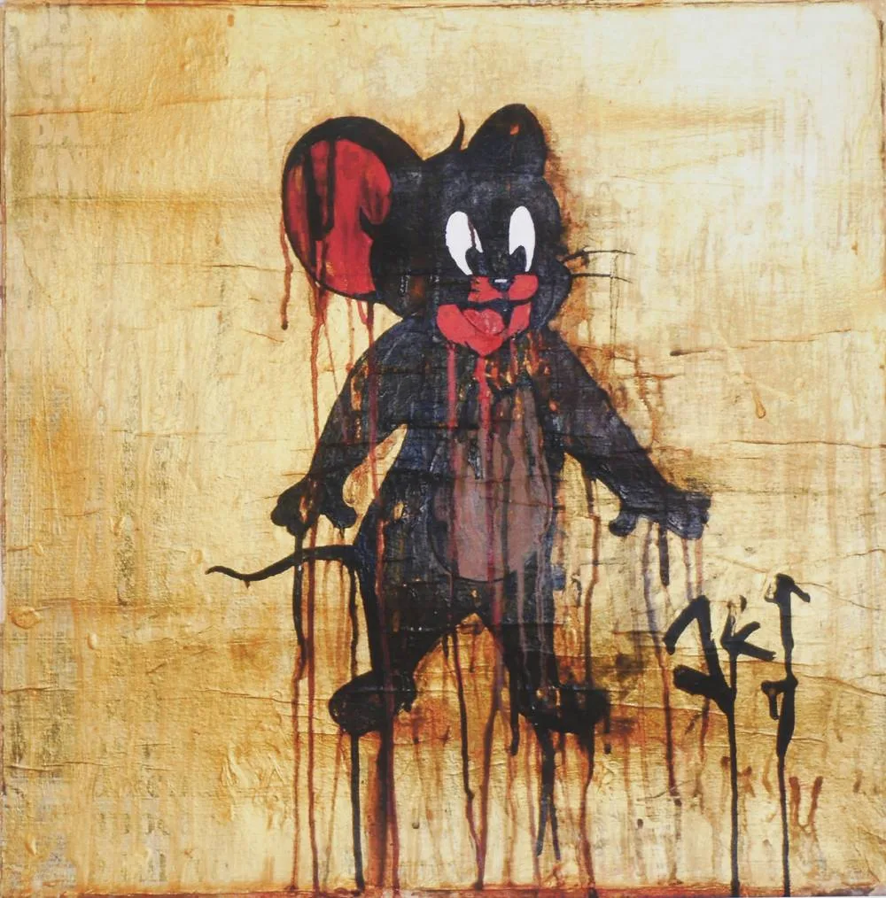 JERRY ON GOLD and PUBLIC ENEMY (A PAIR) by Jet Black, giclée print; (nos. 2 and 3 from an edition of 25); (2); (unframed), sold Dec 2018
