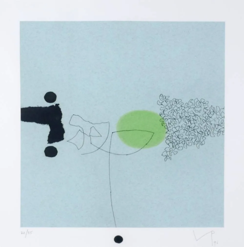 Victor Pasmore British, SENSORY WORLD (5), 1996, etching with aquatint in colours; (no. 22 from an edition of 35)