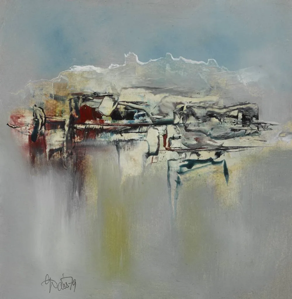 REMEMBERED PLACE by Gerald Davis, 1979, oil on board, sold Dec 2018