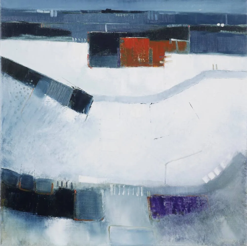 INDIGO HARBOUR by Michael Gemmell, 2002, oil on linen; (unframed), sold Dec 2018
