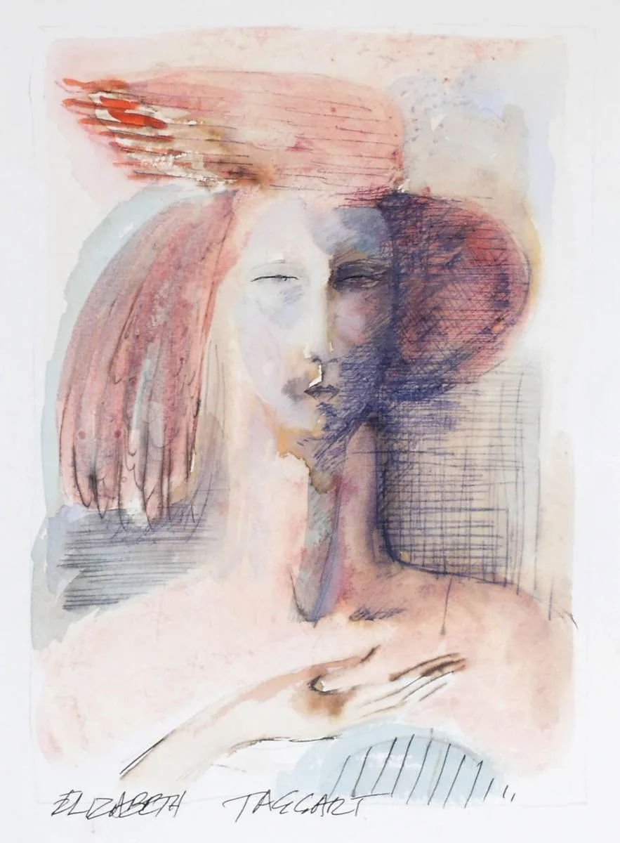 FIGURE STUDY by Elizabeth Taggart, watercolour and pen and ink on paper, offered Dec 2018
