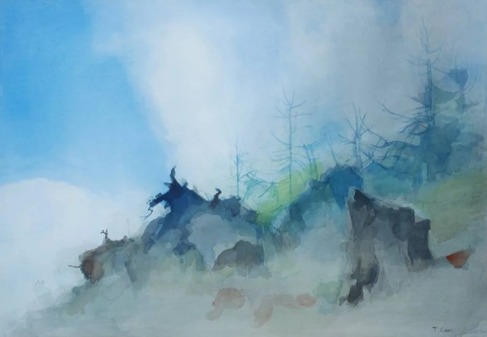 FOREST SCENE by Tom Carr, watercolour, sold Dec 2018