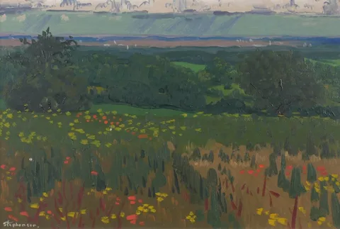 Desmond Stephenson, LANDSCAPE, oil on board