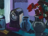 Brian Ballard, STILL LIFE WITH CLOCK, JUG AND POPPIES