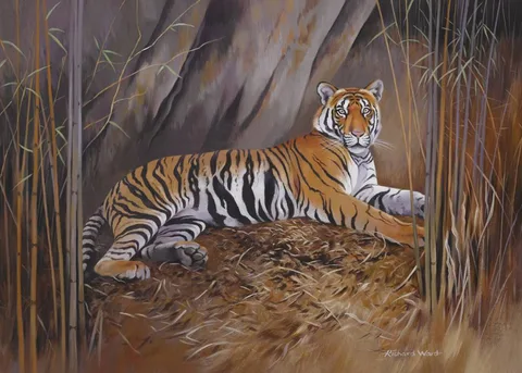 Richard Ward, TIGER, oil on board