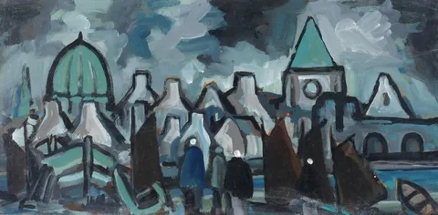 Markey Robinson, GALWAY, oil on board