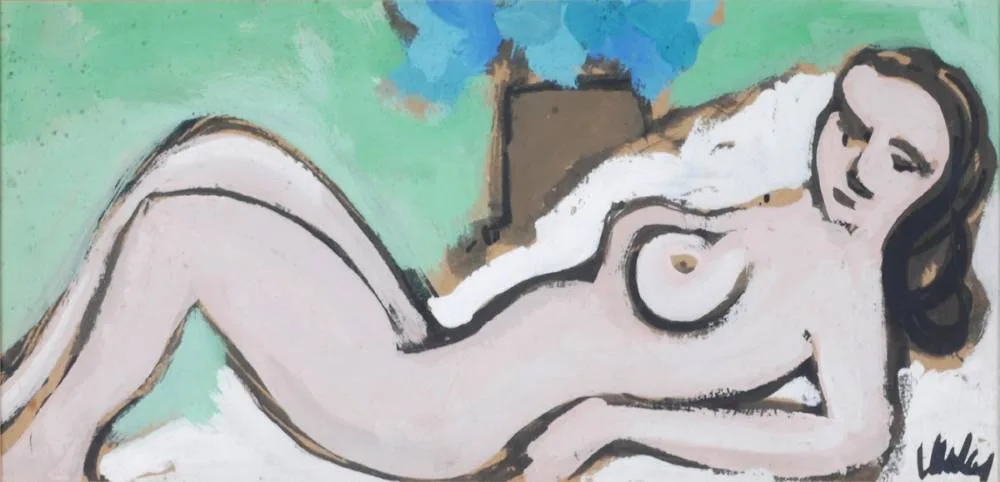 NUDE by Markey Robinson, gouache, sold Dec 2018
