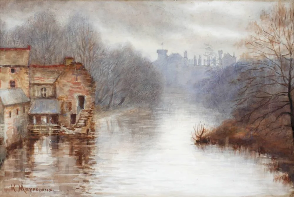 KILKENNY CASTLE AND THE NORE by Kathleen Marescaux, watercolour, sold Dec 2018