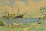 Joseph William Carey, THE S.S. ORANMORE PASSING DALKEY ISLAND, COUNTY DUBLIN