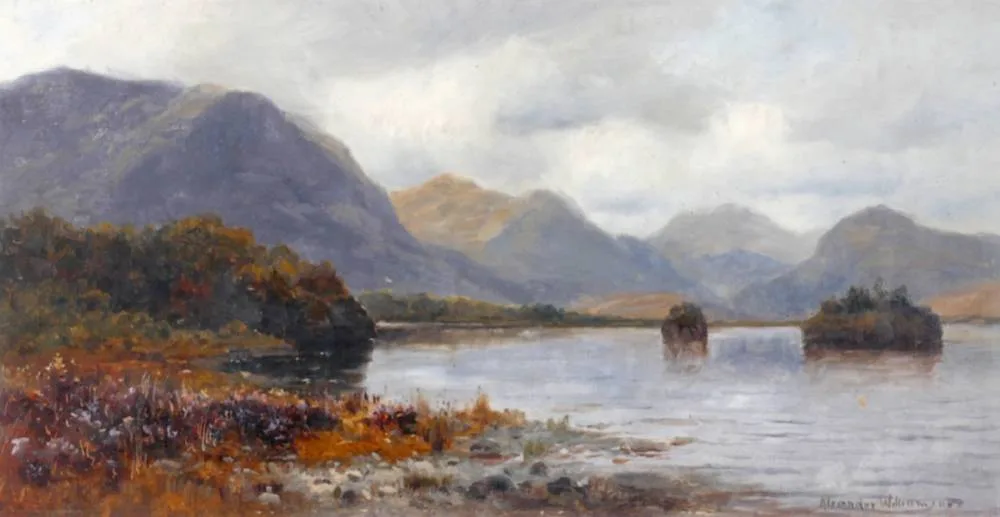 LAKE SCENE by Alexander Williams, oil on canvas laid on board, sold Dec 2018