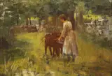Walter Osborne, GIRL FEEDING CALVES
