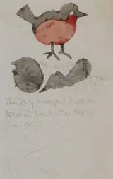 Jack Butler Yeats, CHRISTMAS CARD WITH ROBIN