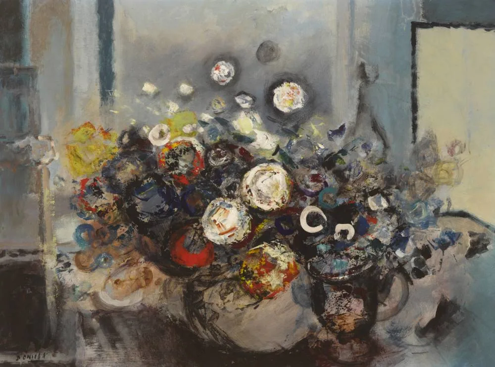 MIXED BUNCH by Daniel O'Neill, oil on board, sold Nov 2018