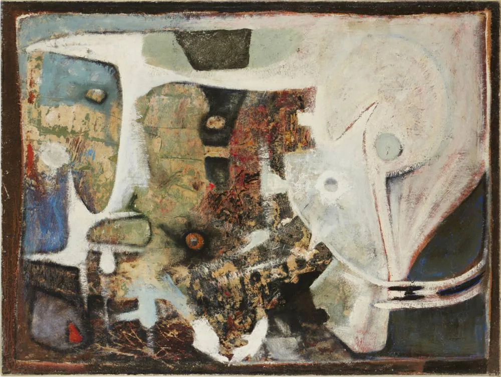 ABSTRACT by Gerard Dillon, oil on canvas, sold Nov 2018