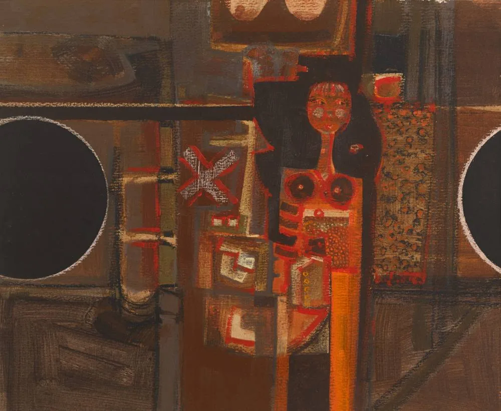 Brian Ferran, ABSTRACT, gouache and pastel on paper