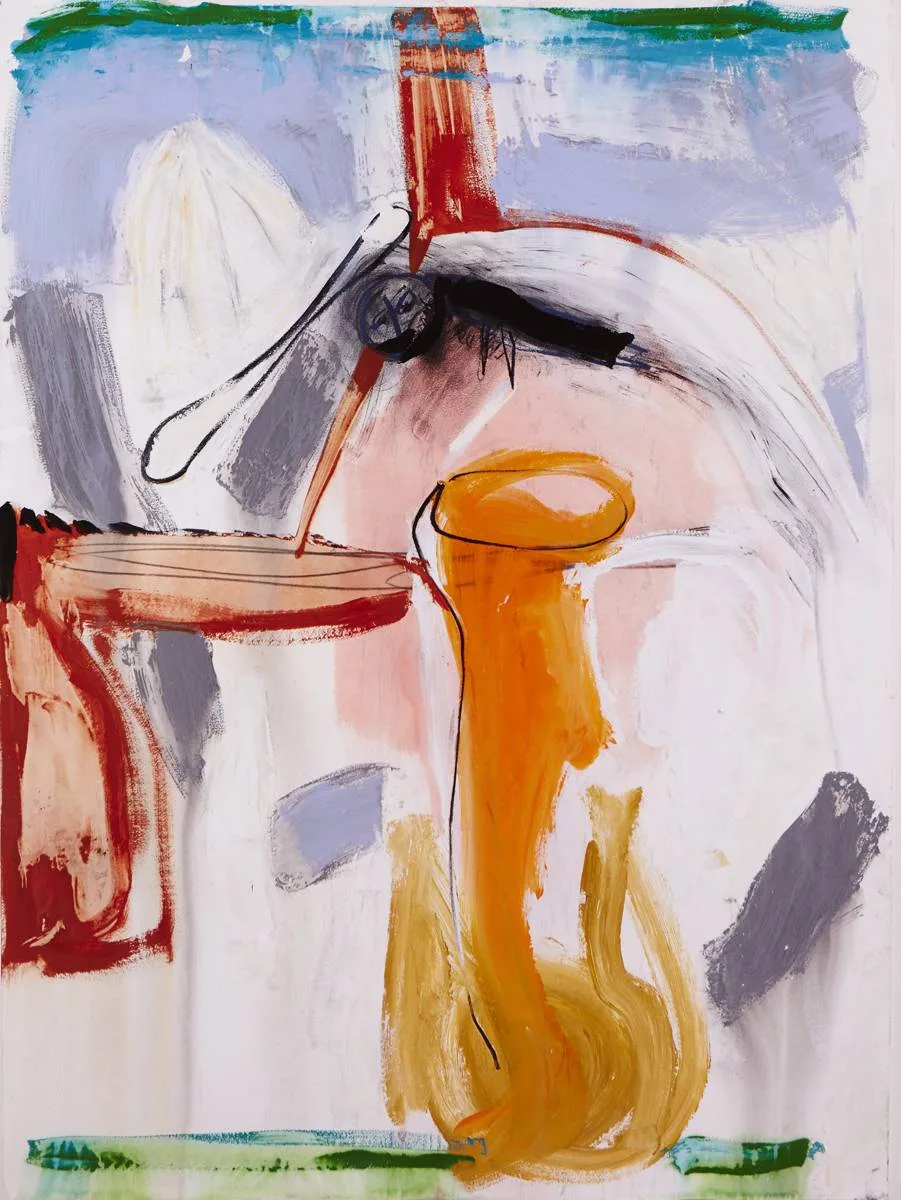 Brian Maguire, COUPLED, 2001, acrylic and mixed media on paper