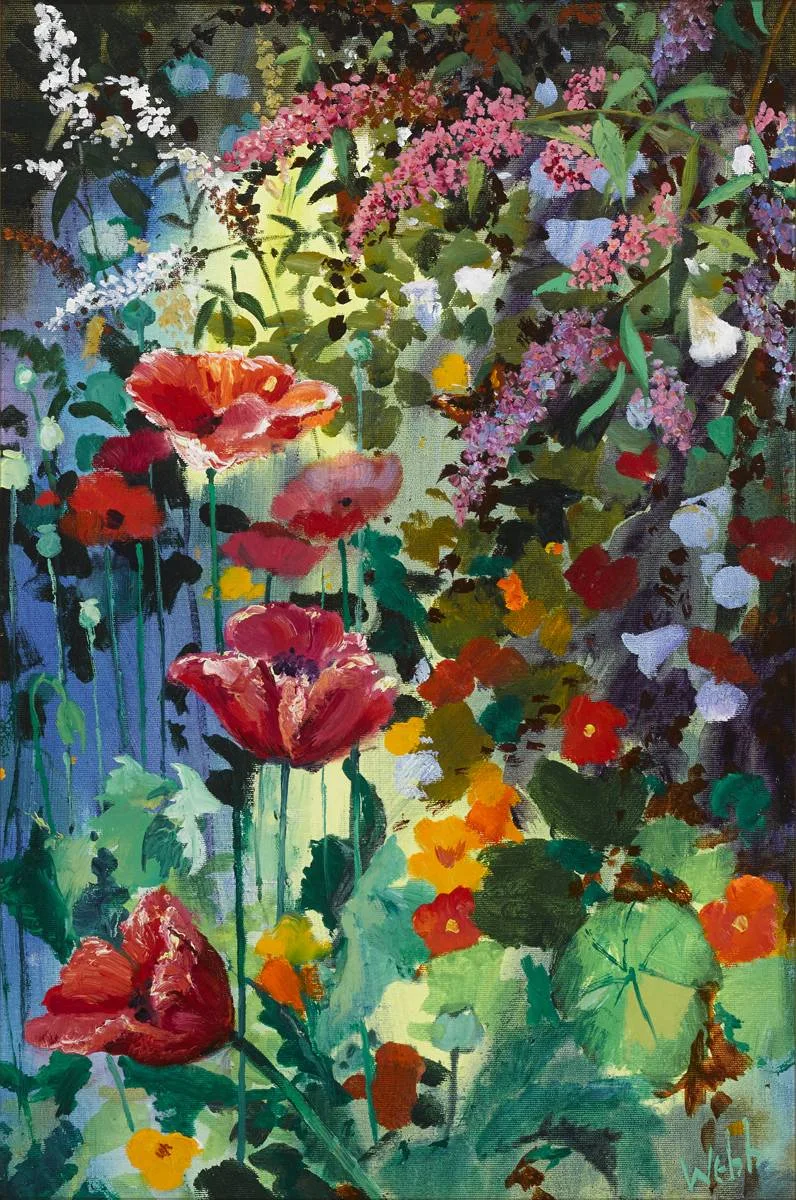 SECRET GARDEN by Kenneth Webb, oil on canvas, sold Nov 2018