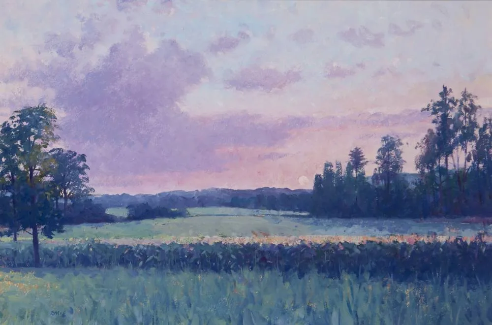 EVENING LANDSCAPE by Brett McEntagart, oil on board, offered Nov 2018