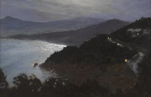 Julius Olsson, KILLINEY BAY FROM SORRENTO PARK, DALKEY, COUNTY DUBLIN, oil on board