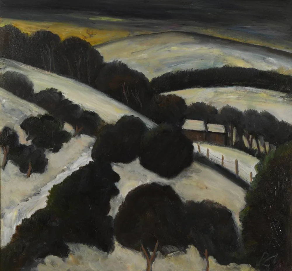 SNOWSCAPE, WICKLOW by Peter Collis, oil on canvas, sold Nov 2018
