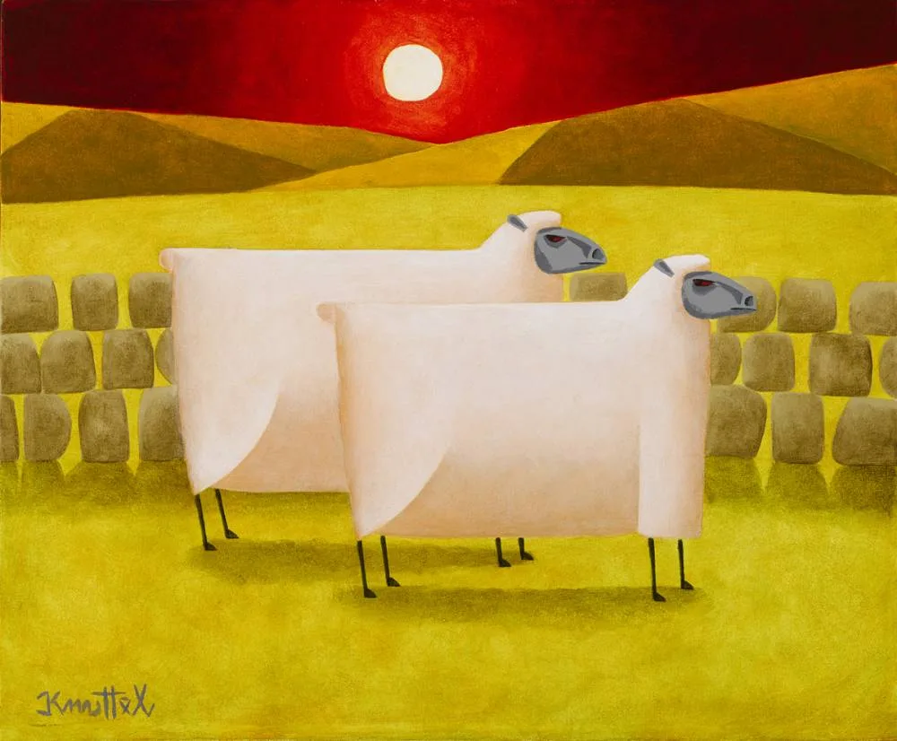 SHEEP by Graham Knuttel, oil on canvas, sold Nov 2018