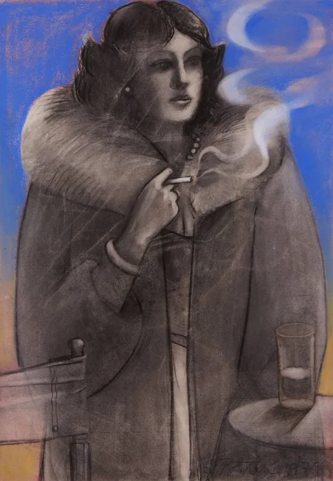 George Potter, NO. 9 ROYAL TERRACE SUITE, 1979, charcoal and pastel on Arches paper