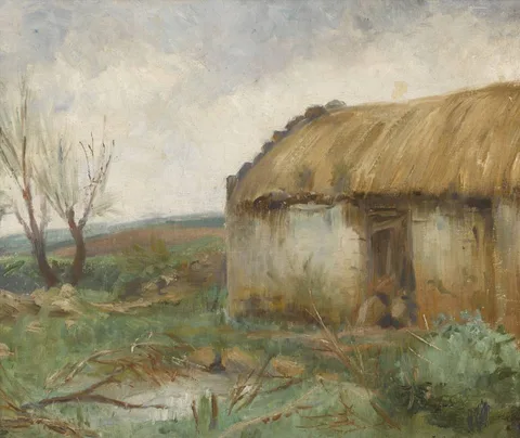 COTTAGE by Countess Markievicz Constance Gore-Booth, 1900, oil on canvas, sold Nov 2018