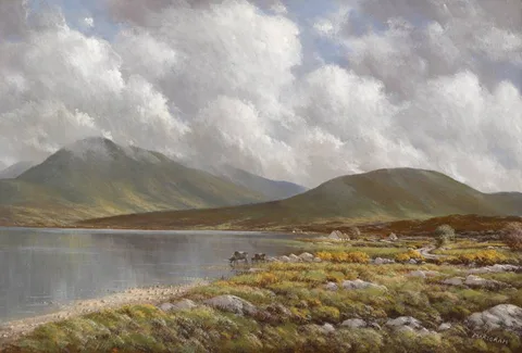 NEAR RENVYLE, COUNTY GALWAY by Gerry Marjoram, oil on canvas, sold Nov 2018