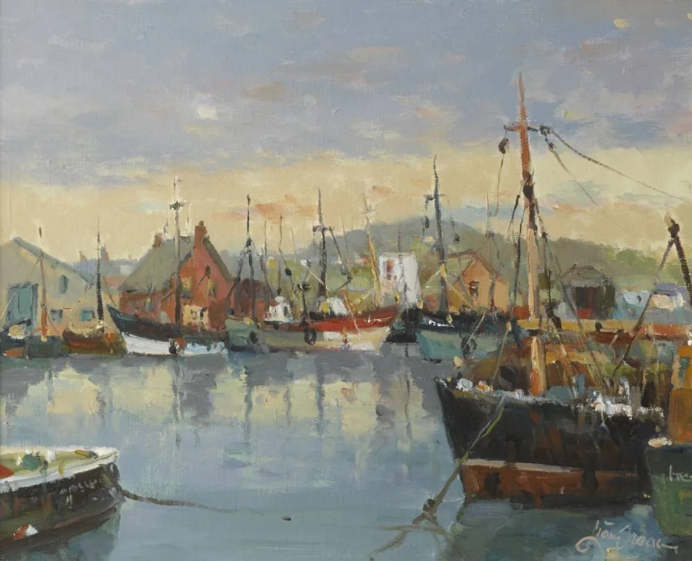 ARKLOW HARBOUR by Liam Treacy, oil on canvas, sold Oct 2018