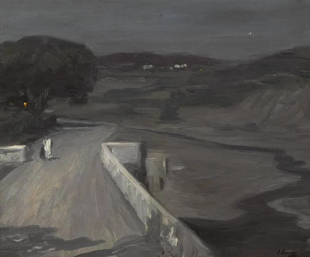 MOONLIGHT - THE BRIDGE by John Lavery, 1912, oil on canvas, sold Oct 2018