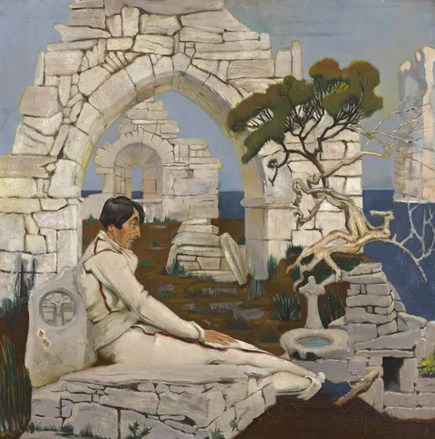 Seán Keating, THINKING OUT GOBNET [PORTRAIT OF HARRY CLARKE] 1917, oil on canvas