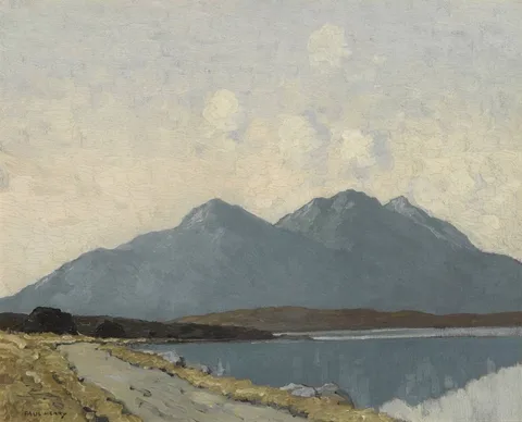 Paul Henry, EVENING, SILENCE AND PEACE, COUNTY MAYO, c.1935-1943, oil on canvas laid board
