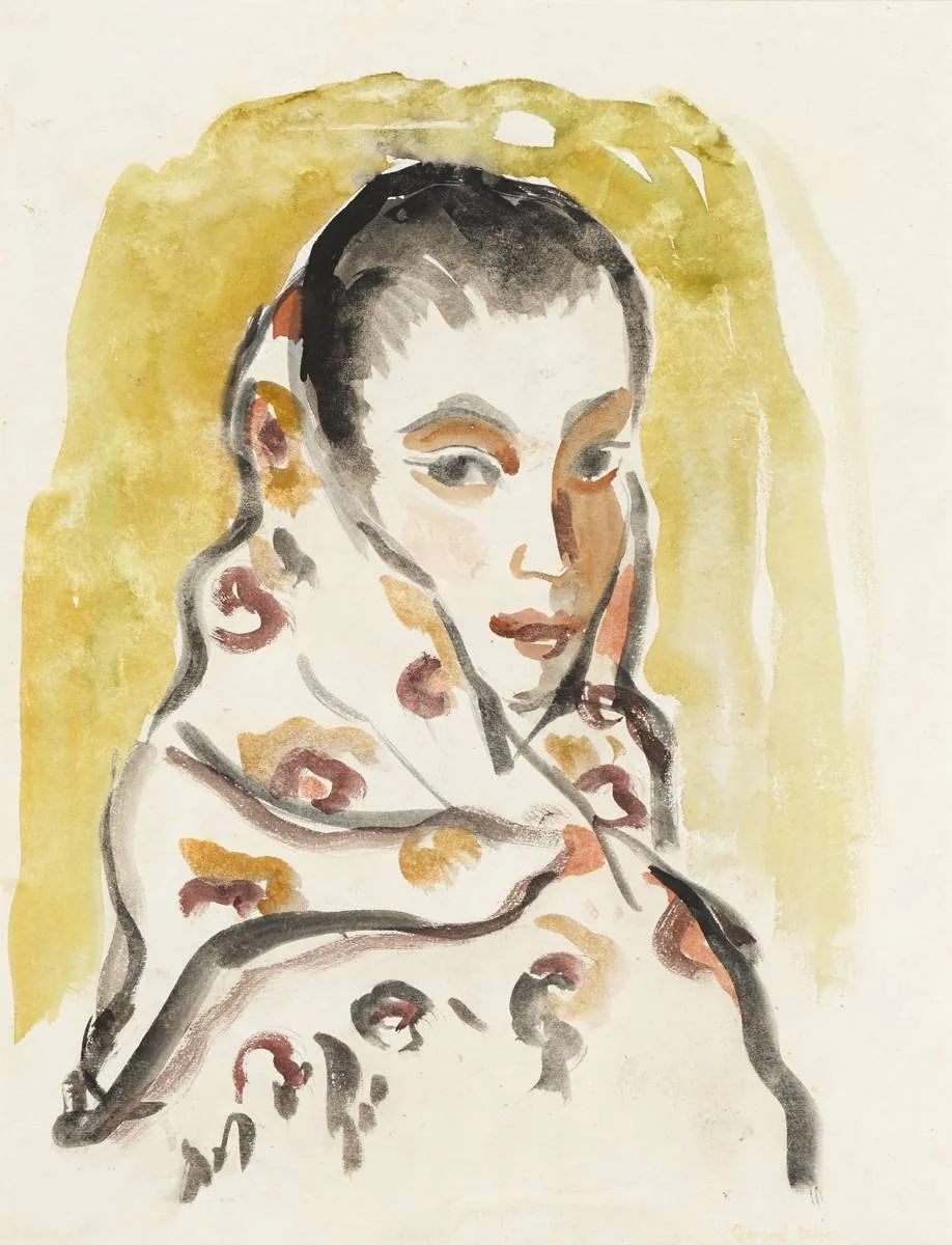 THE SPINSTER by Gerard Dillon, watercolour, sold Oct 2018