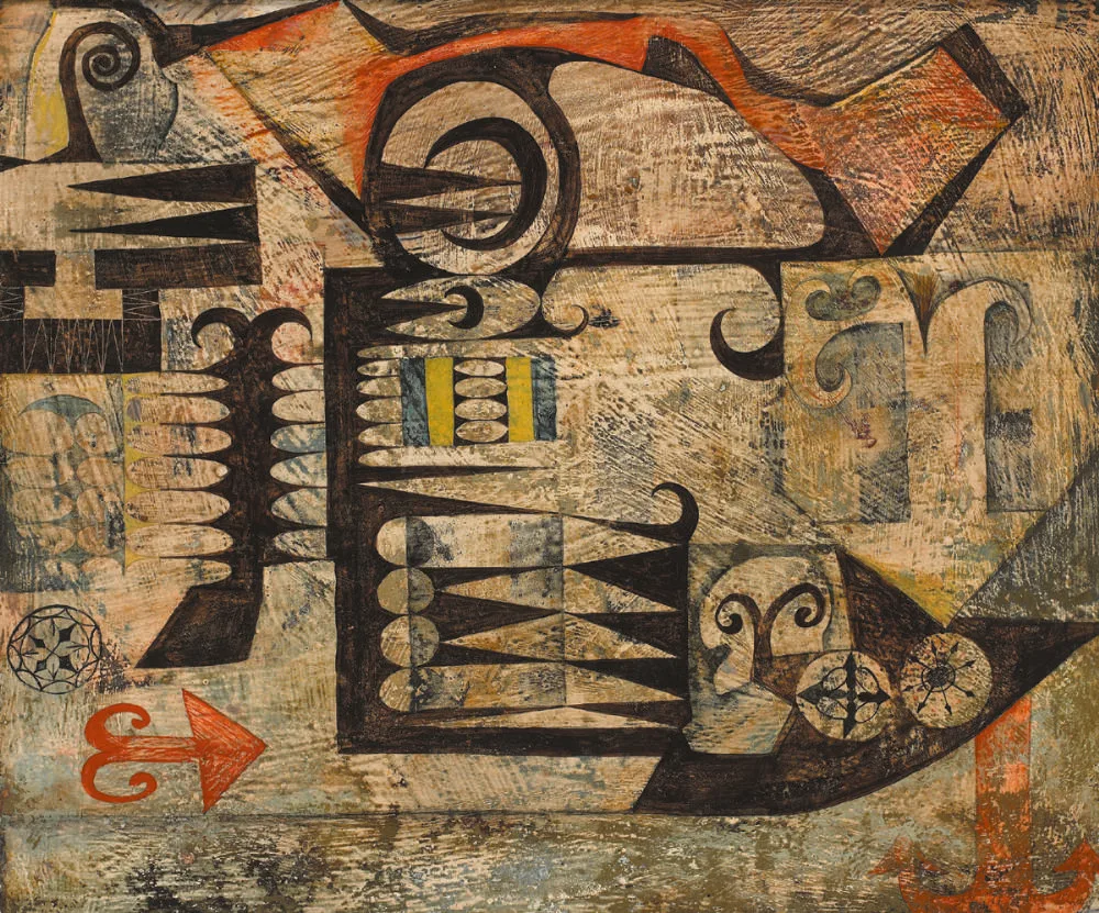 PAINTING I by Thurloe Conolly, oil on masonite board, sold Oct 2018