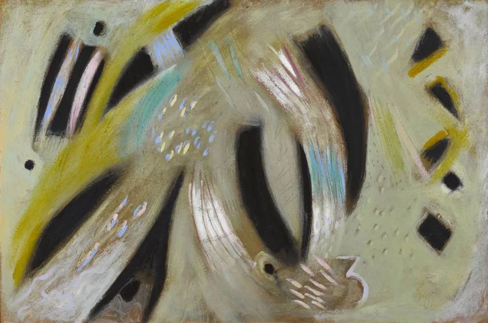 CROWSCAPE by Tony O'Malley, 1987, oil on board, sold Oct 2018