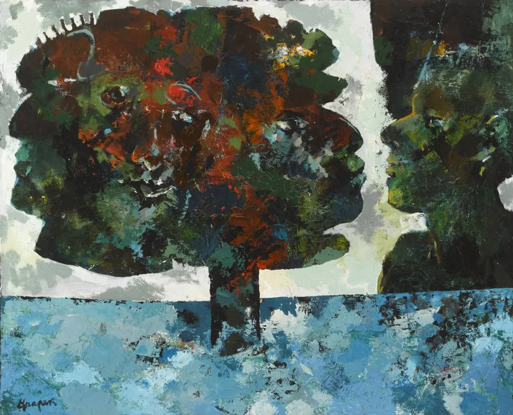 INTRUSION by Charles Harper, oil on canvas, sold Oct 2018