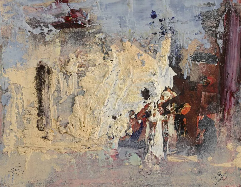 ON ARRIVAL by John Kingerlee, 2017, oil on board, sold Oct 2018