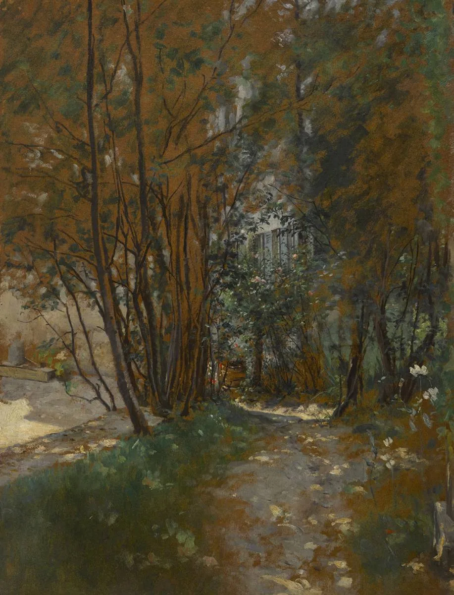 GARDEN PATH by William John Hennessy, oil on board, offered Oct 2018
