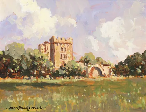 BLARNEY CASTLE, COUNTY CORK by George K. Gillespie, oil on board, sold Oct 2018