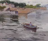 Desmond Hickey, CROSSING THE HARBOUR, ROUNDSTONE, COUNTY GALWAY