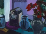 Brian Ballard, STILL LIFE WITH CLOCK, JUG AND POPPIES
