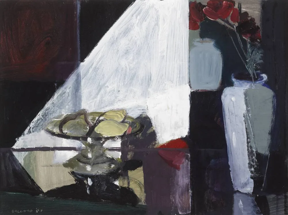 SILVER DISH AND LEMONS by Brian Ballard, 1987, oil on board, offered Oct 2018