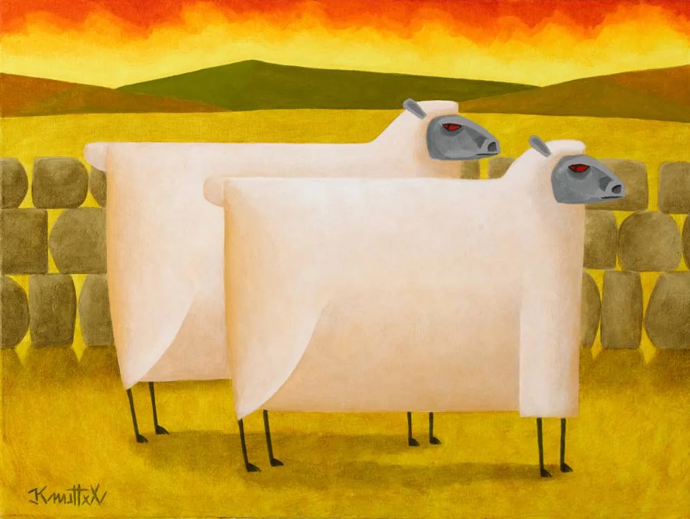SHEEP by Graham Knuttel, oil on canvas, sold Oct 2018