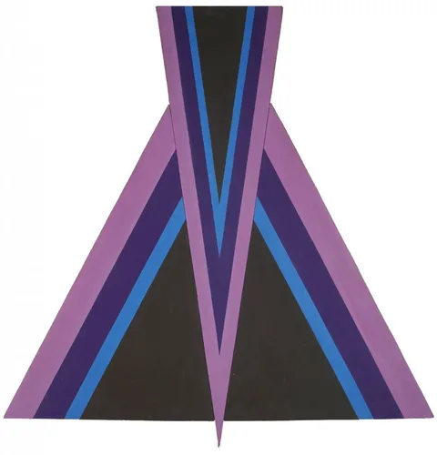 Evin Nolan, COMHCHOSACH SCOILTE, 1972, oil on canvas laid on board; (irregular)