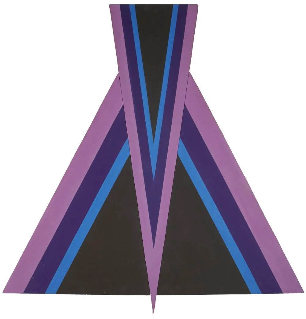 COMHCHOSACH SCOILTE by Evin Nolan, 1972, oil on canvas laid on board; (irregular), sold Jul 2018